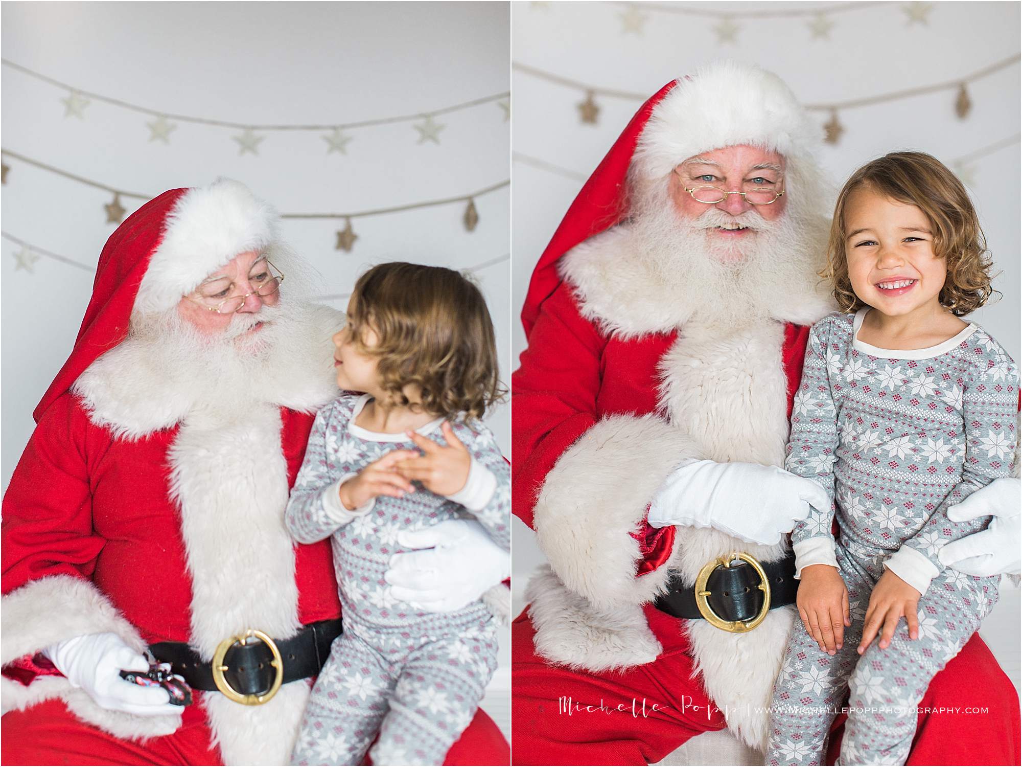 little boy smiling on Santa