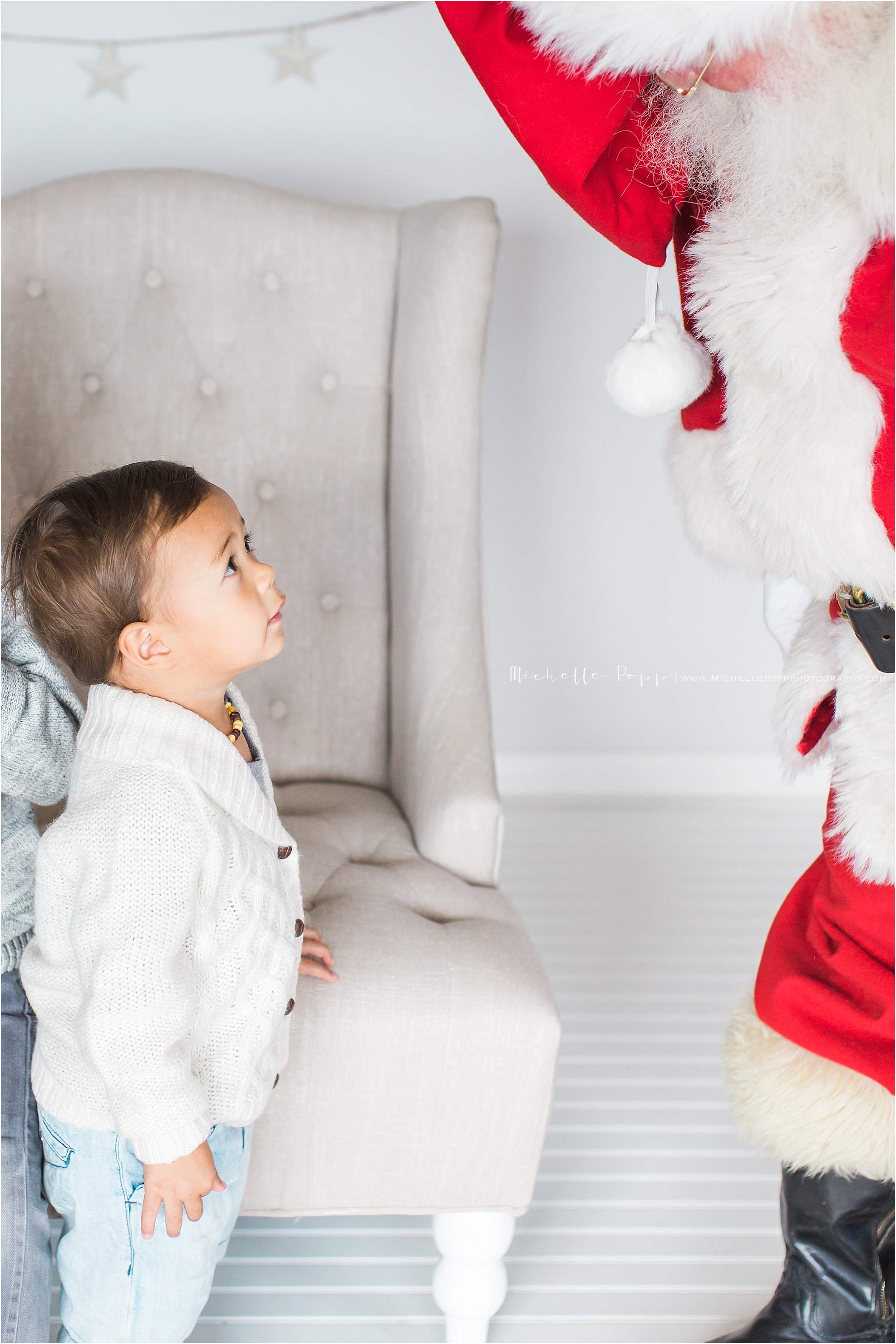 boy looking at Santa