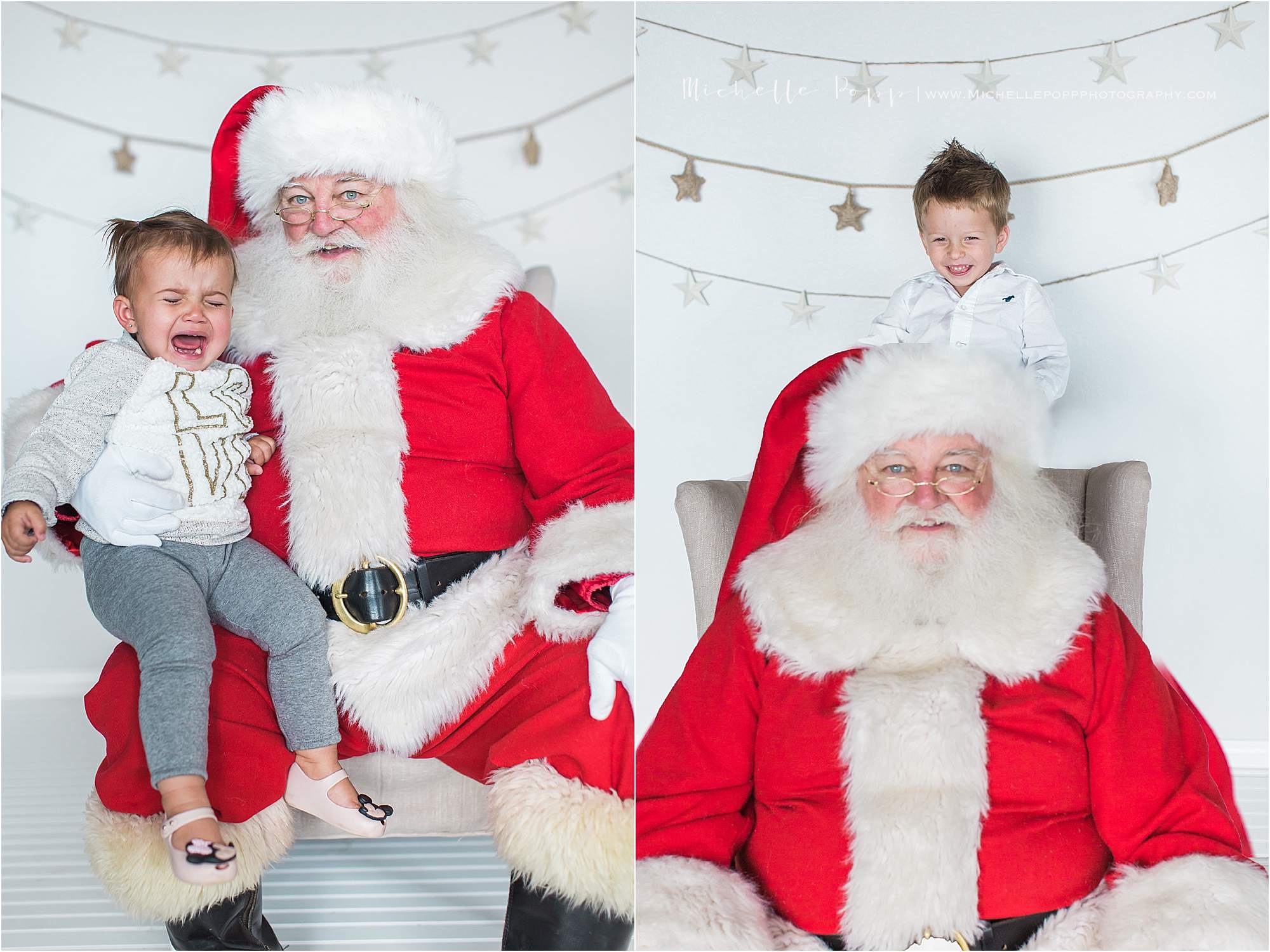 baby crying with Santa