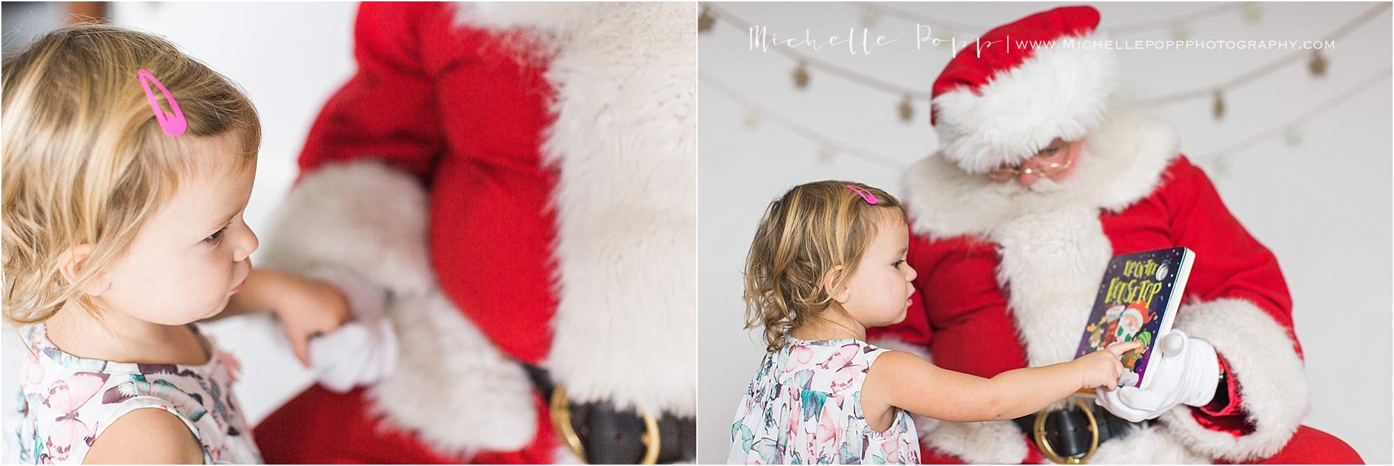 reading a book with Santa