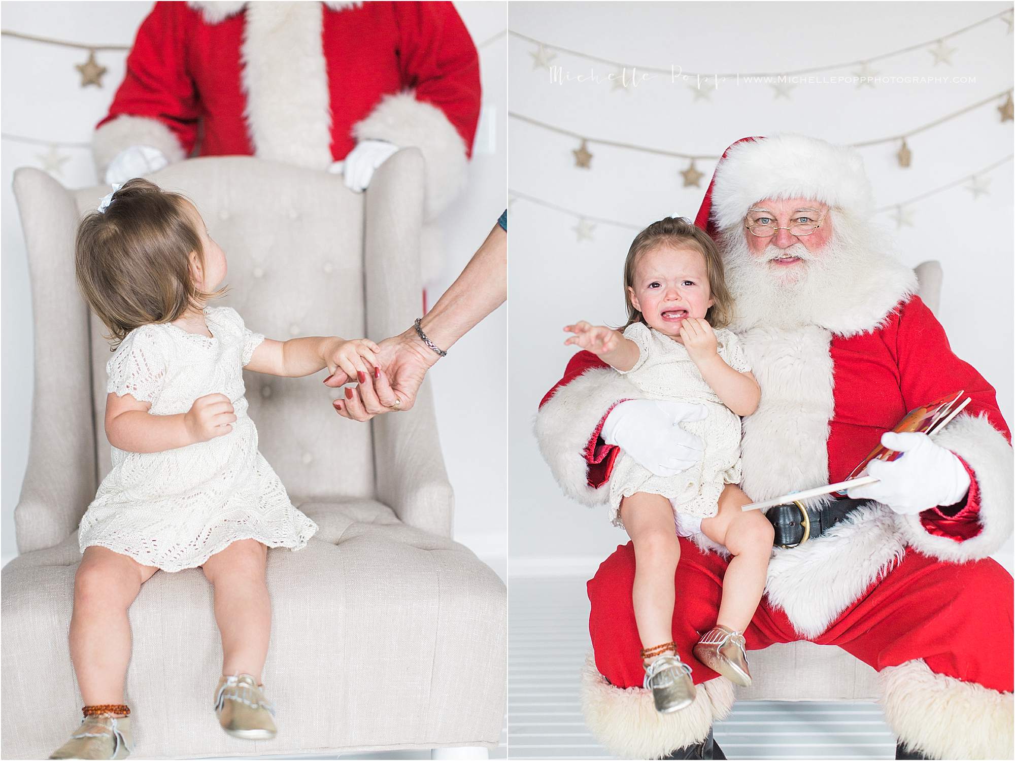 little girl scared of Santa