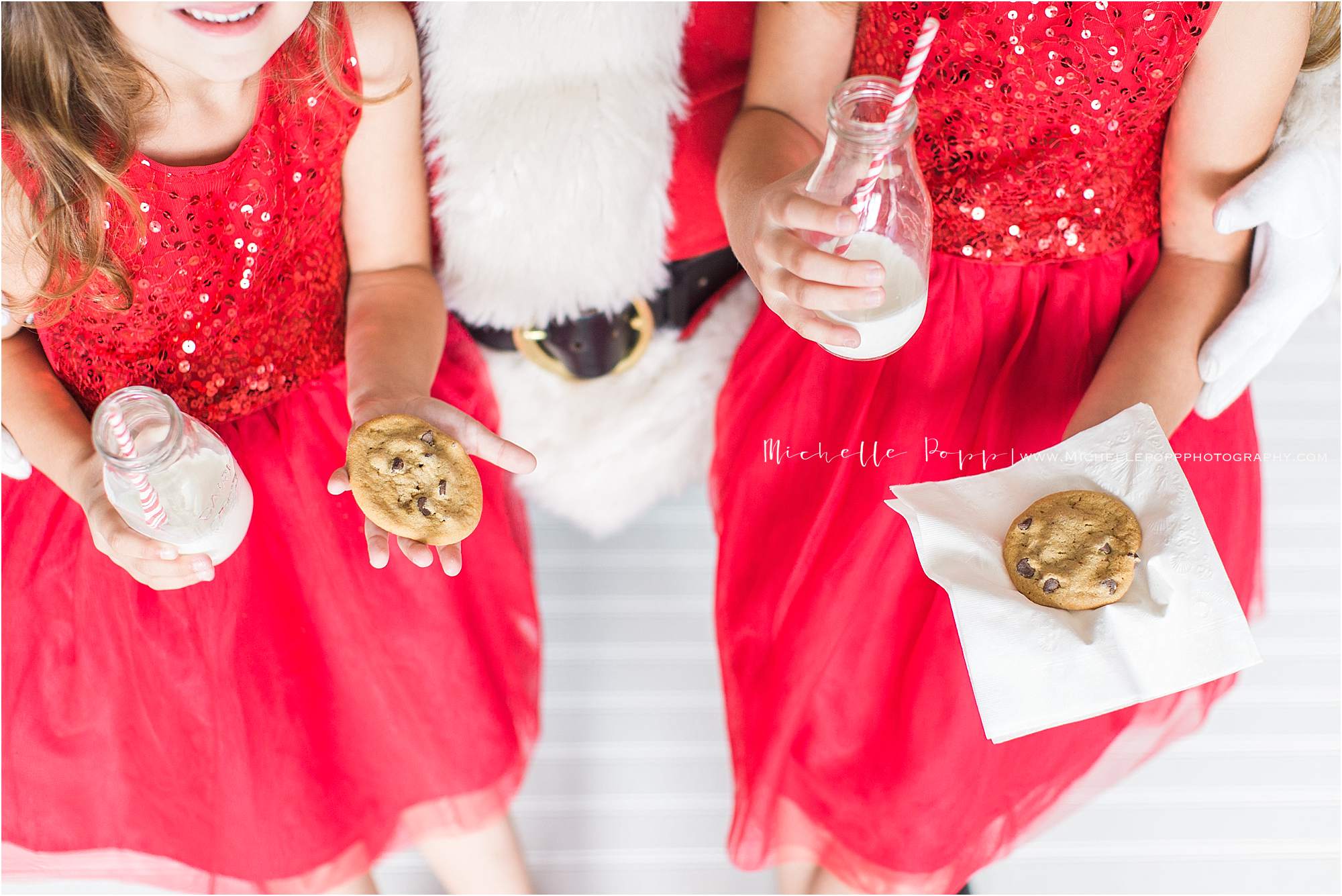 milk and cookies with Santa