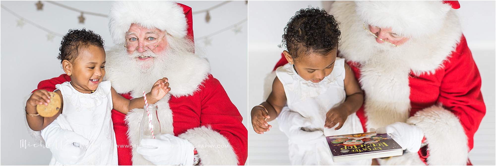 reading a book with Santa