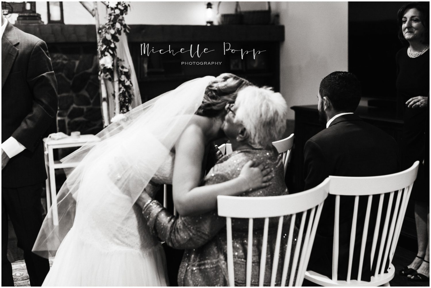the bride kissing her grandmother