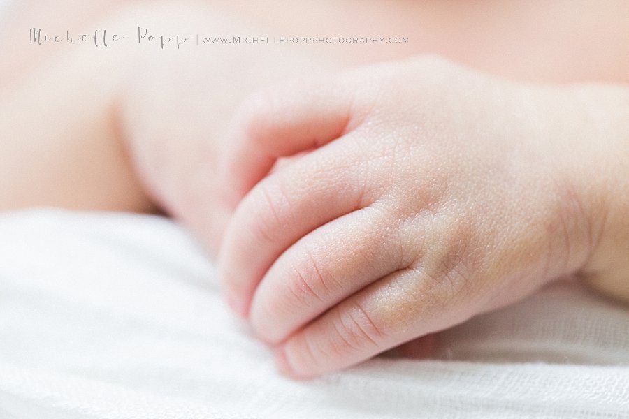macros shot of baby hands 