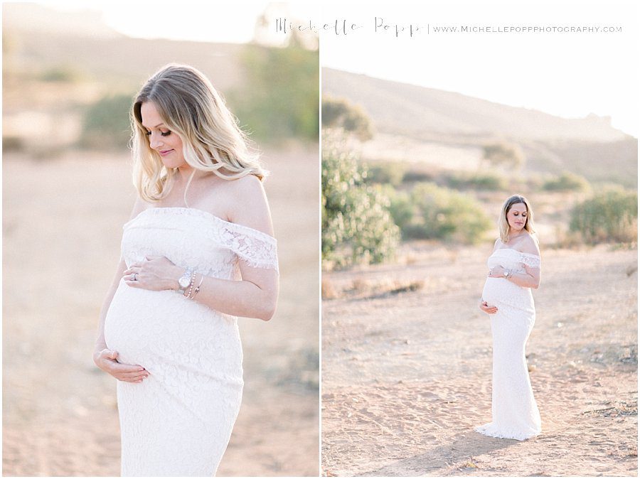 mother enjoys her time in the sun during her maternity photography session