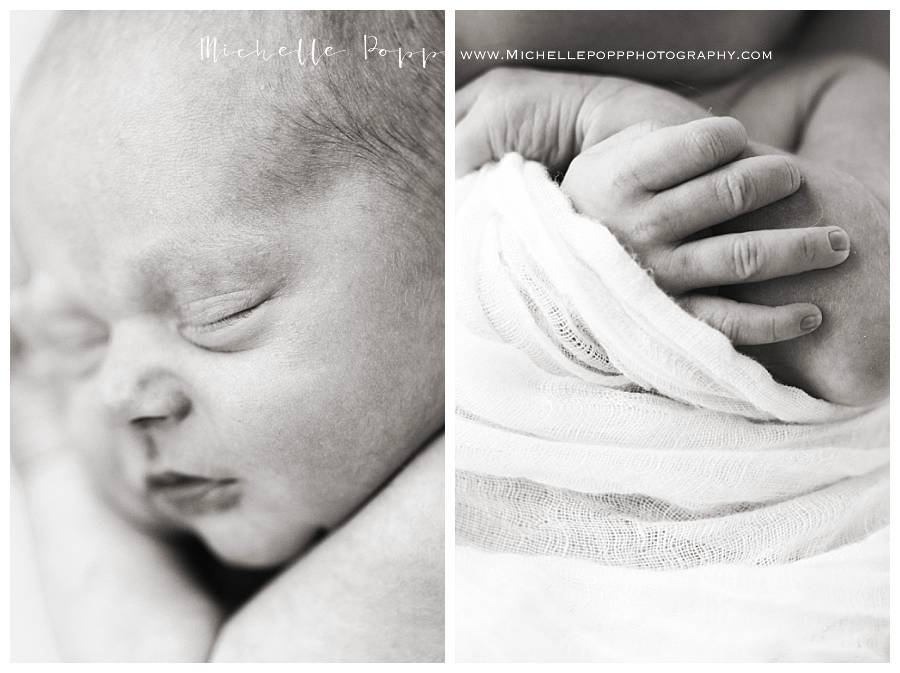 black and white newborn features