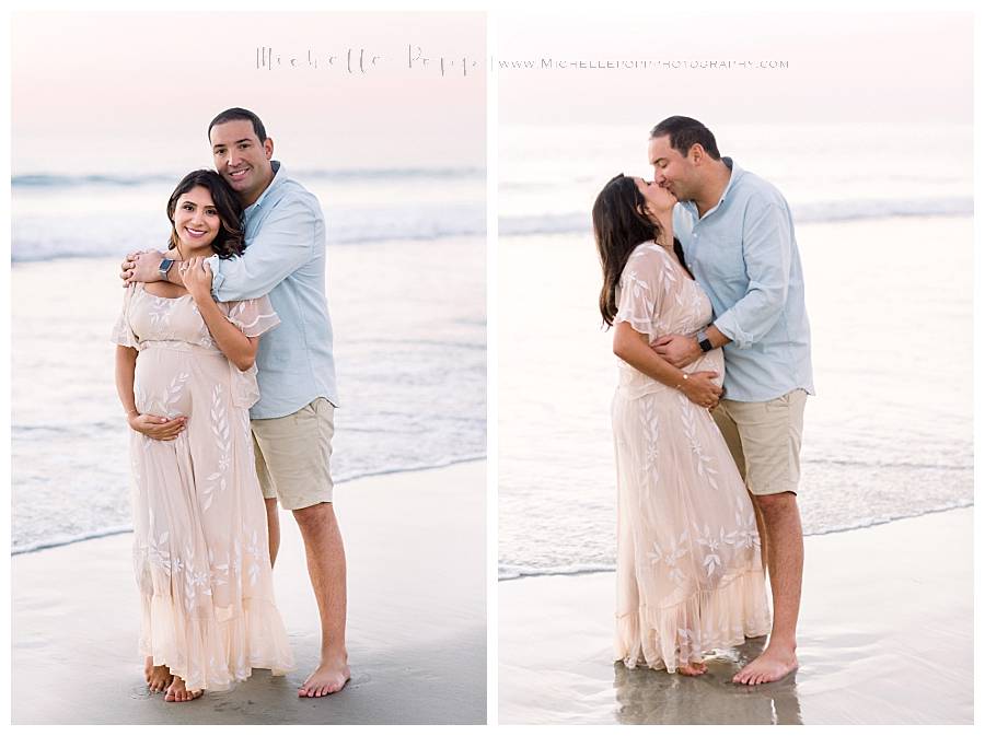 man and woman kissing on the beach