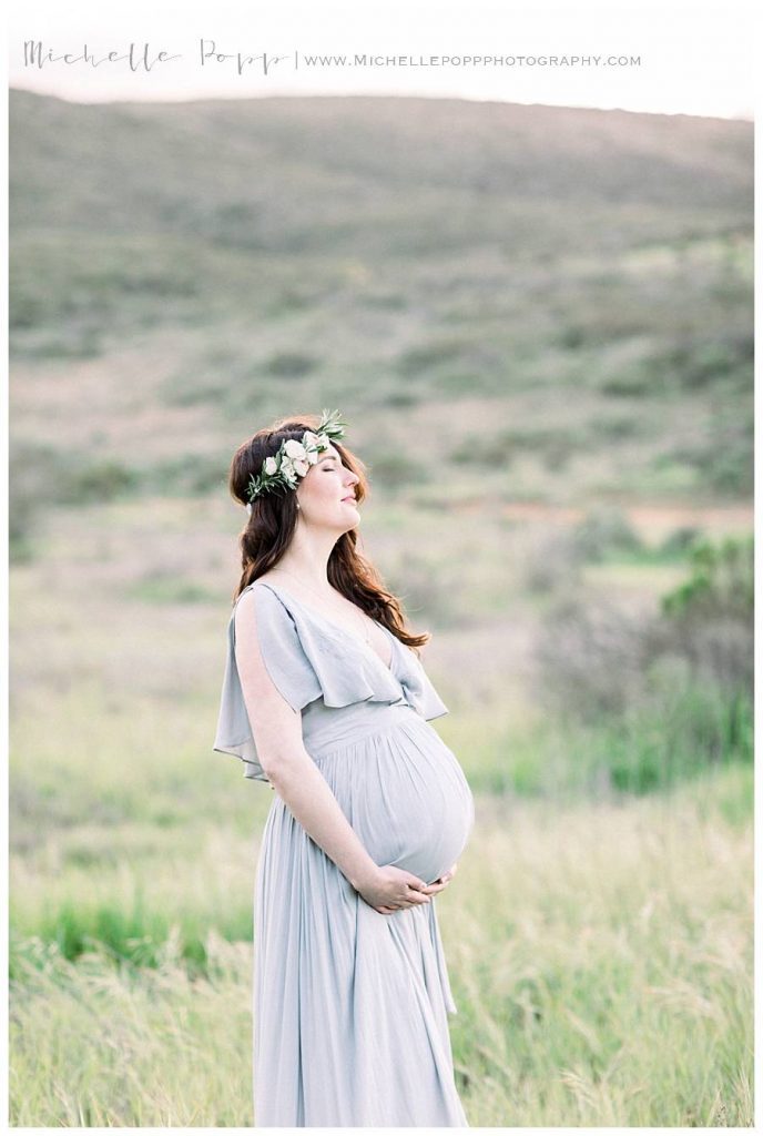 pregnant woman in field