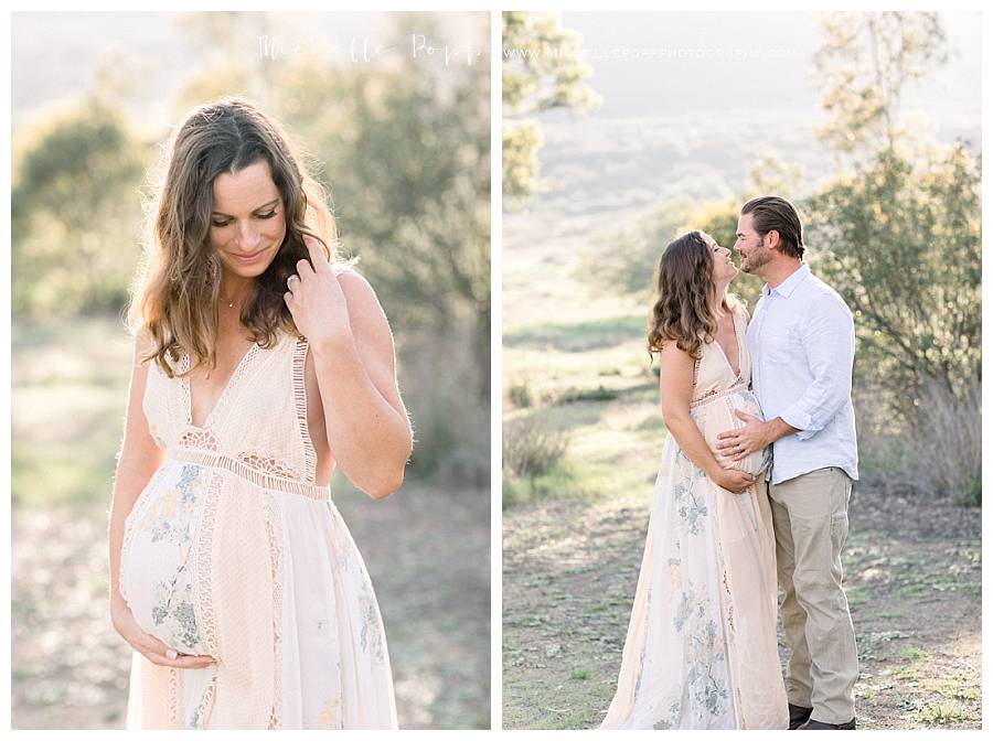 maternity photo of mom in field