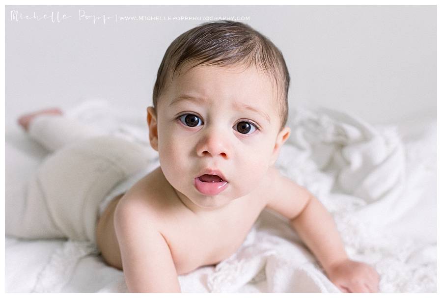 baby boy with big brown eyes