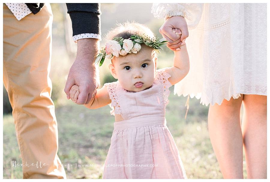 baby girl with floral crown