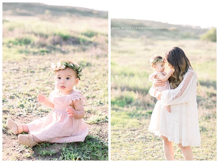 baby girl with floral crown