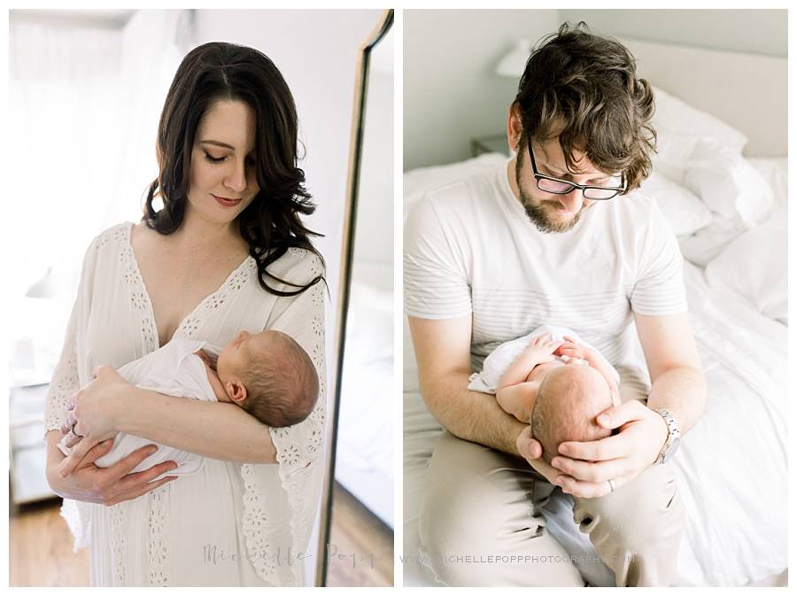 mom and dad holding newborn baby