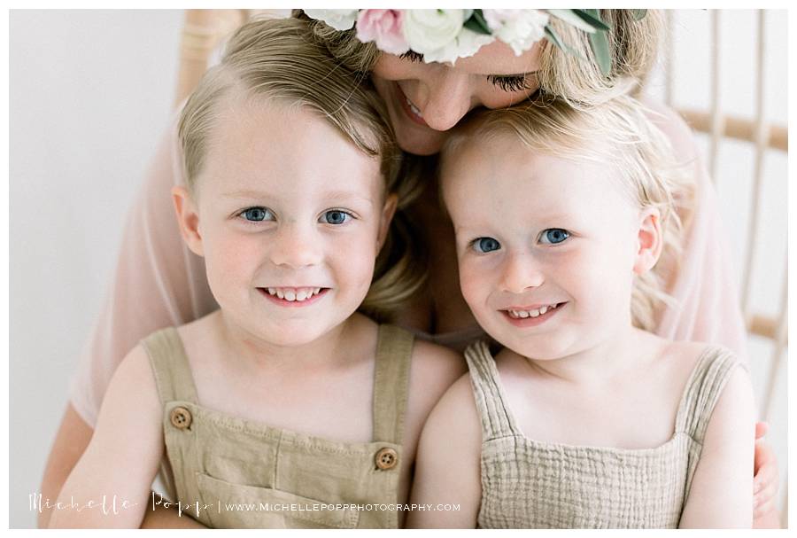 close up of two boys smiling