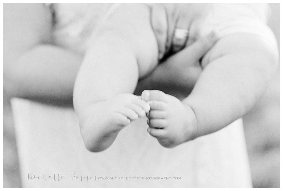 close up of baby toes