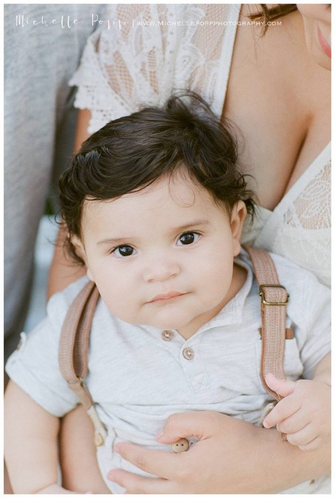 close up of baby boys face