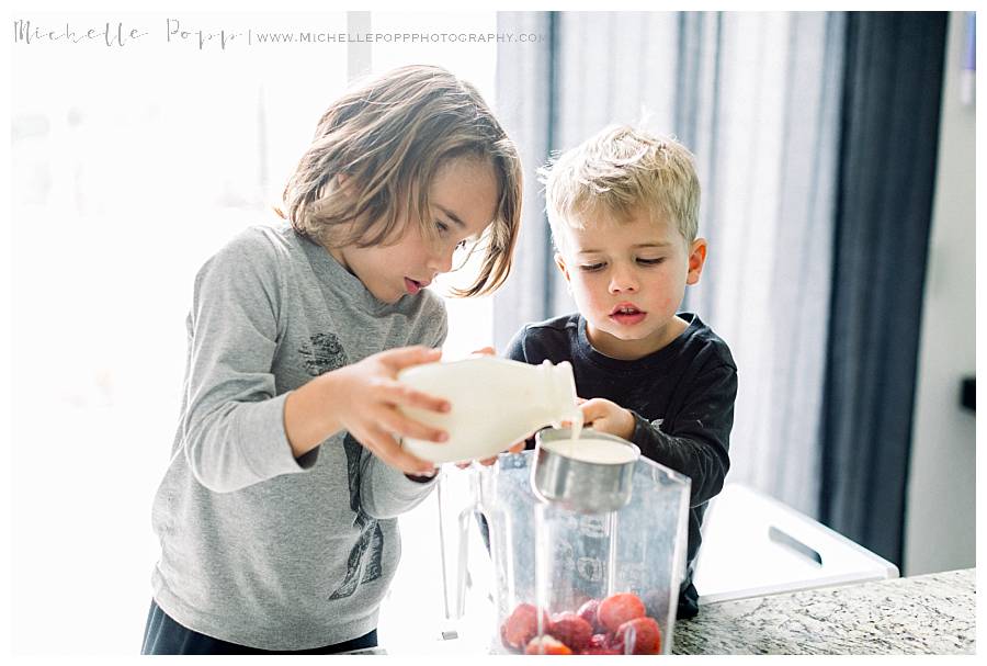 boys making food in the kitchen