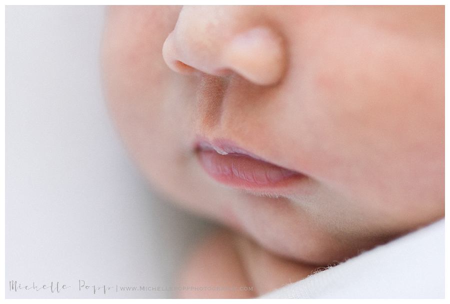 newborn baby's nose and lips