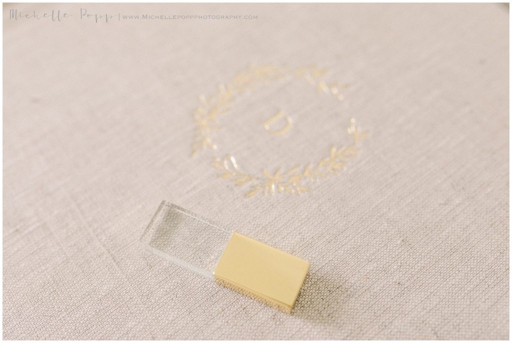 gold and clear usb flash drive