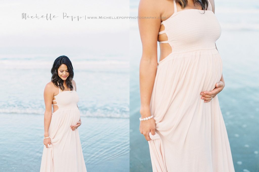 glowing expecting mama on the beach