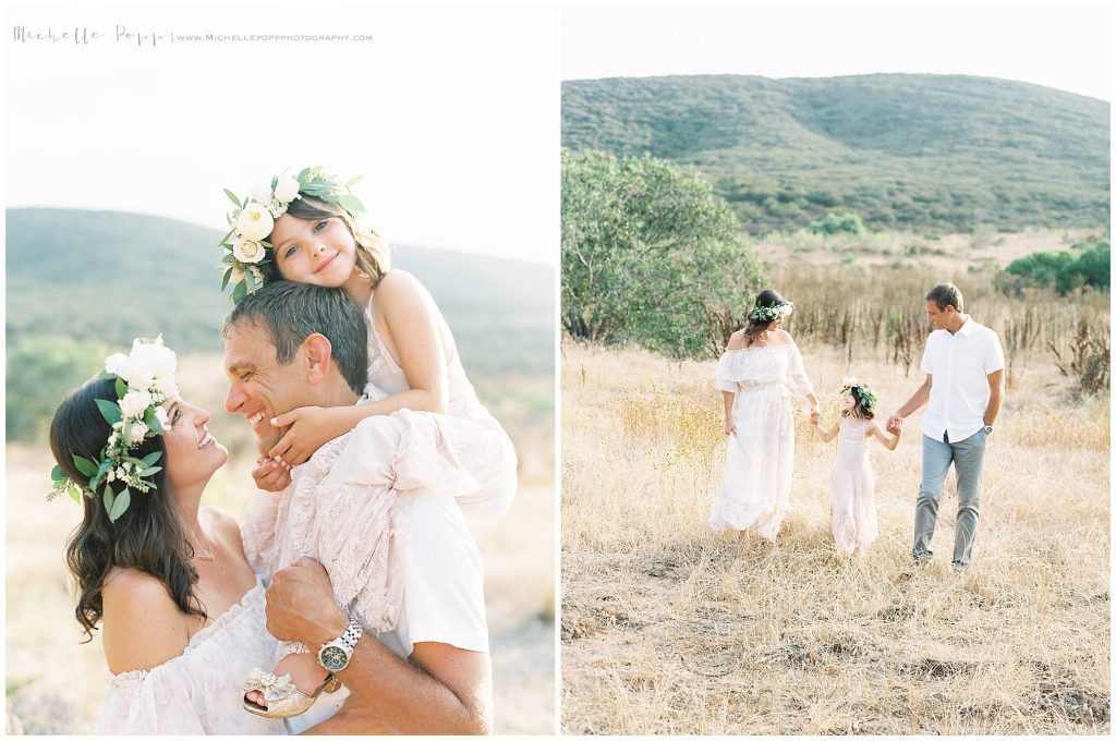 family photo session in a field