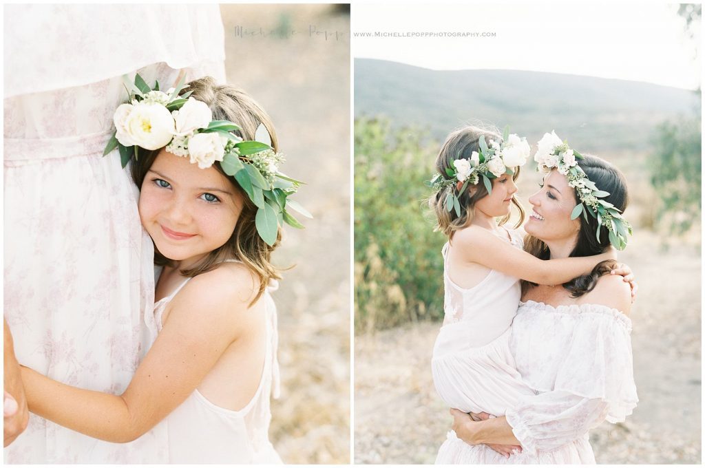 mom and daughter hugging each other