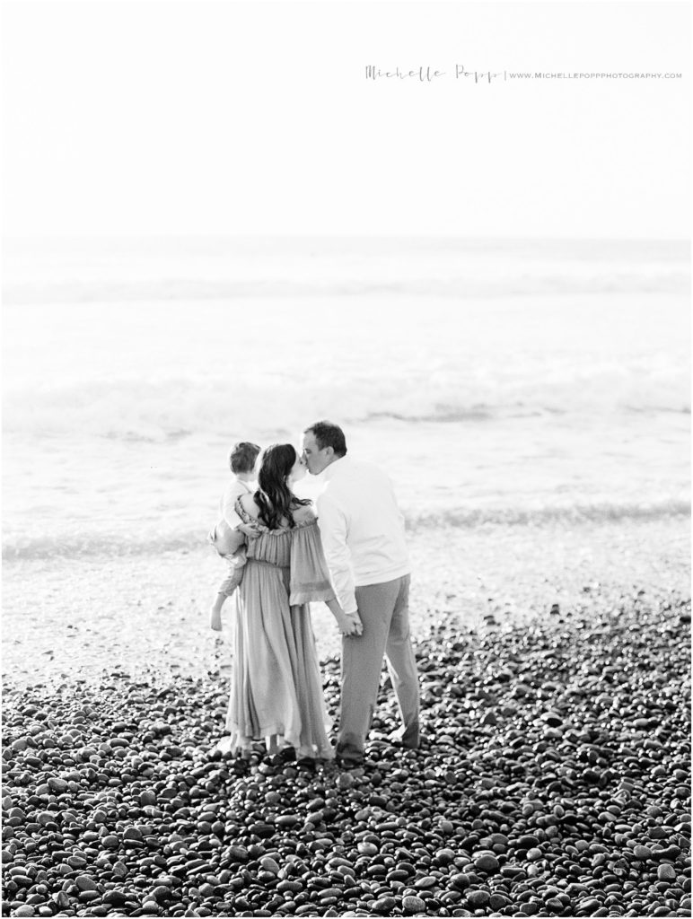 kissing at the ocean's edge 