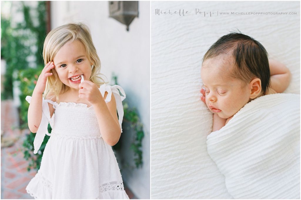 La Jolla newborn photographer focusing on natural baby features 