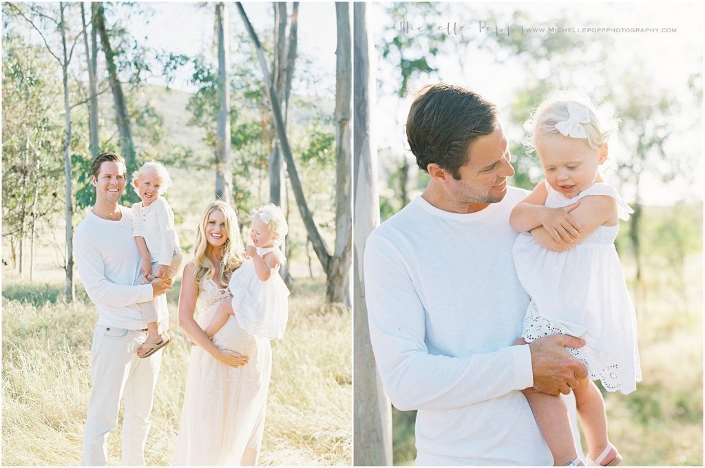 smiling at camera in Maternity Photos in North County San Diego